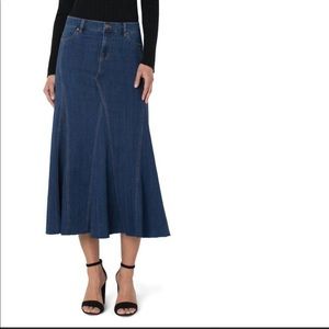 Liverpool Los Angeles Denim Midi Skirt